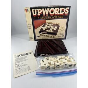 Milton Bradley Upwords A 3-Dimensional Word Game 1983 Vintage In Box Directions